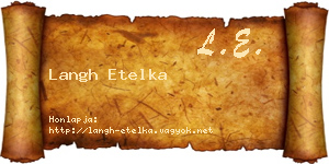 Langh Etelka névjegykártya